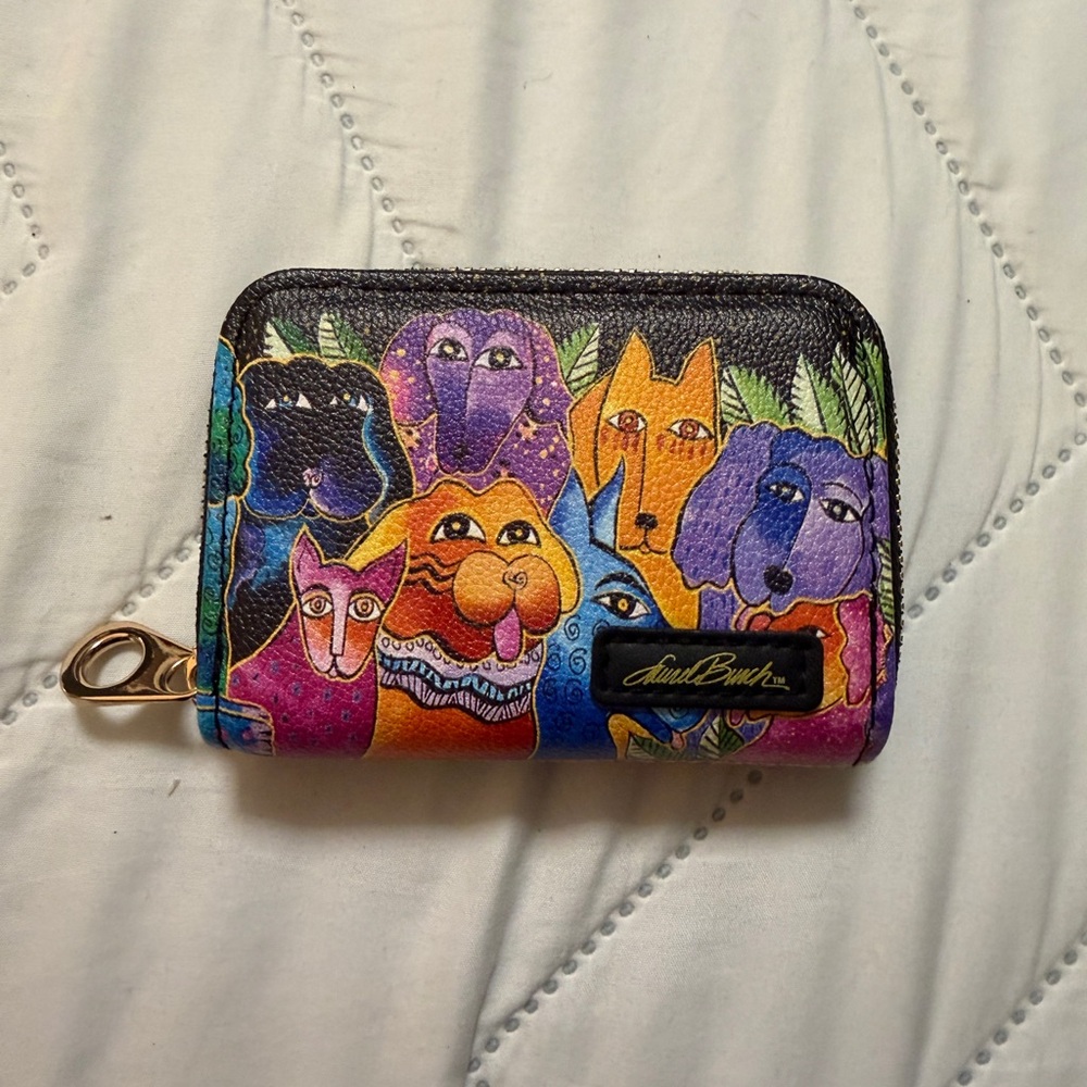 Laurel Burch Multicolor Dog Design Wallet